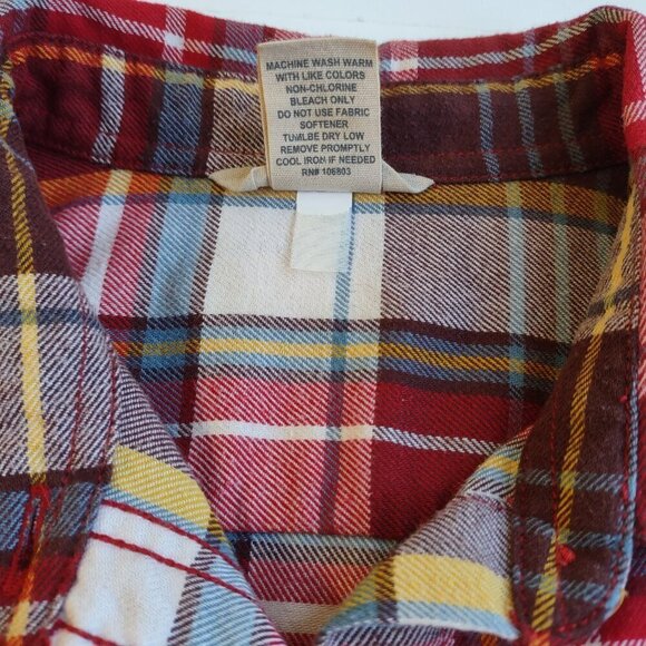 Duluth Free Swingin Red Plaid Flannel Button Up Shirt Cabincore Workwear Small - Picture 8 of 8